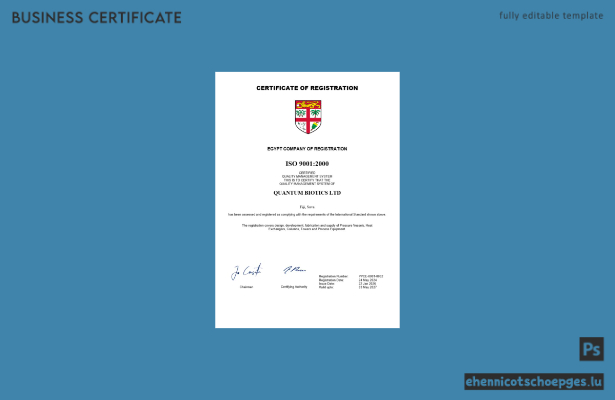 Fiji-Registrierungsurkunde – Beispielansicht in Word und PDF